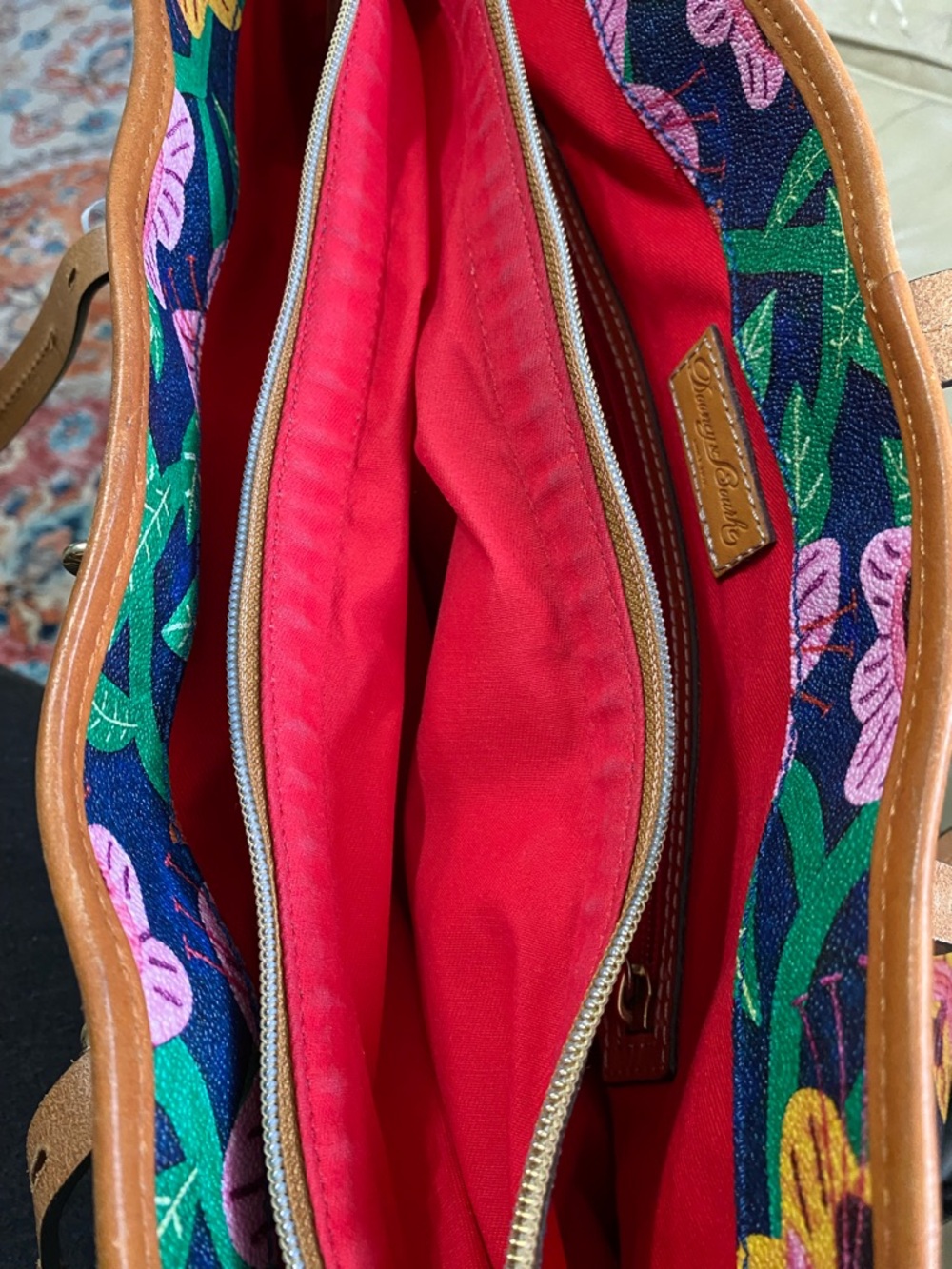 RARE Dooney Bourke Islamorada Large Bag Dover Tote Tropical Panama Jungle - Picture 14 of 14
